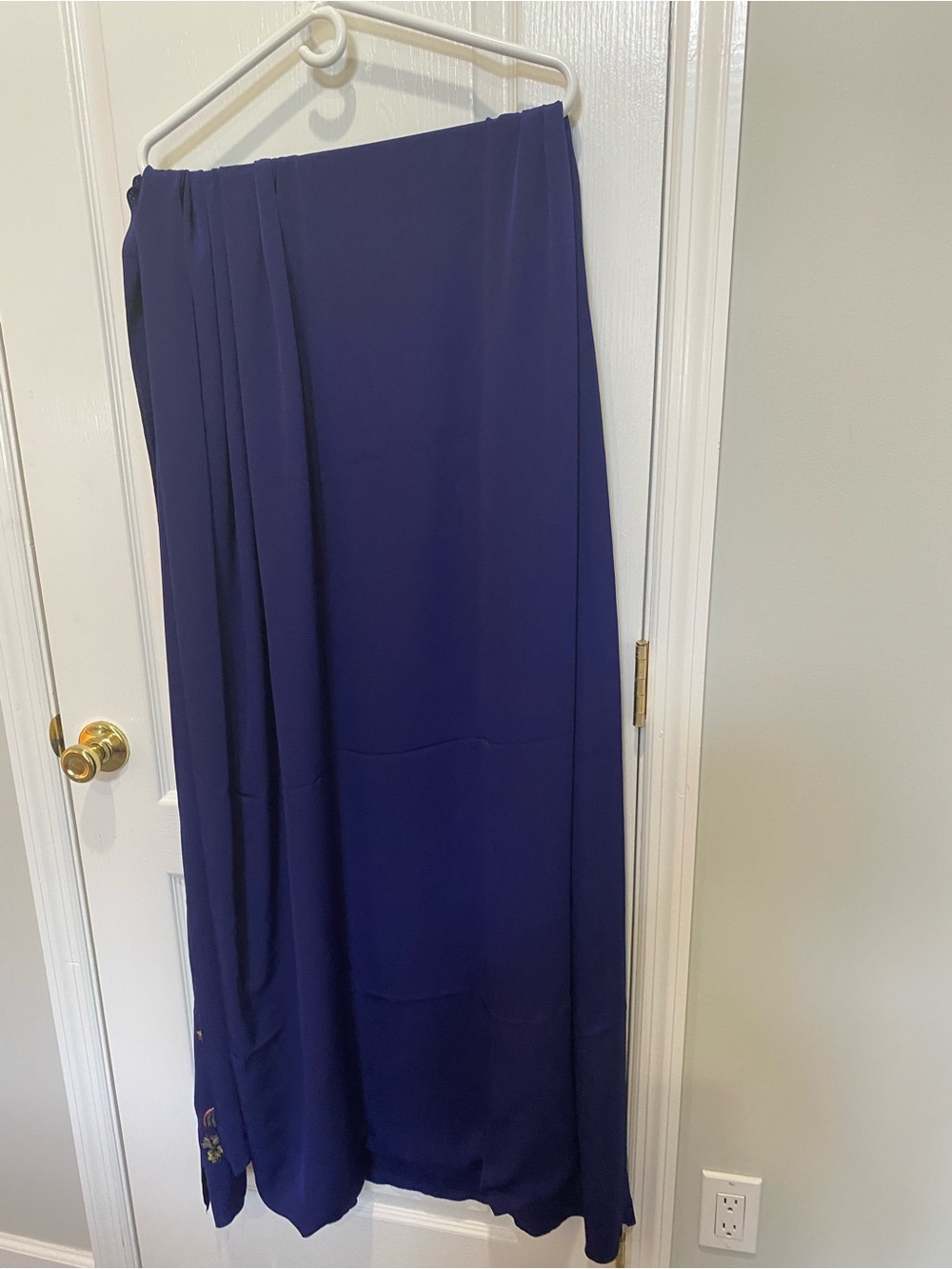 Embellished Navy Blue Formal  3 piece unstitched Indian dress top,bottom dupata - Picture 2 of 9